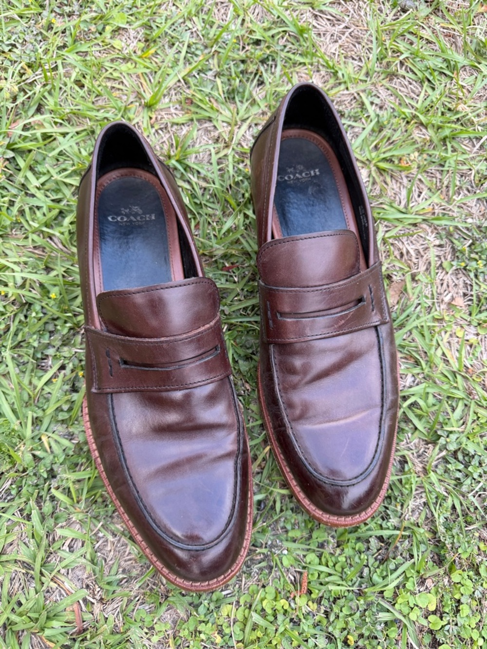 Coach Men’s Dark Brown Leather Penny Loafers
